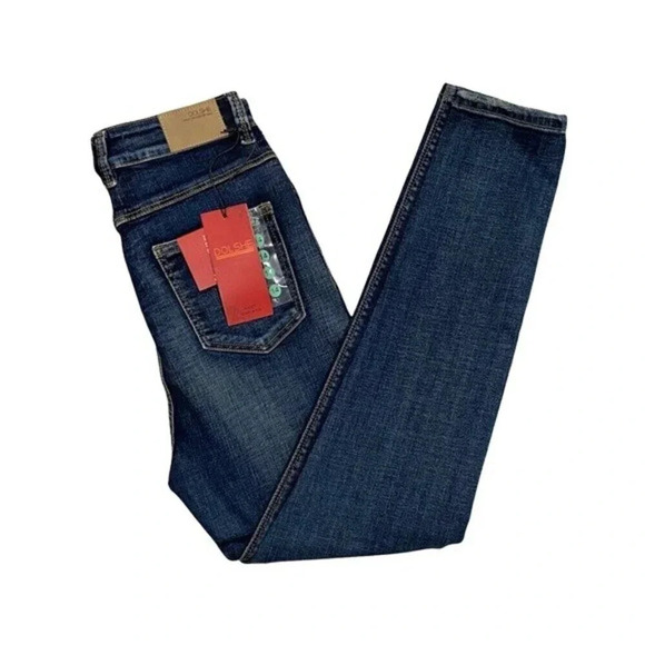 Colombian Jeans High Waisted Button fly Skinny Jeans Dark Wash Stretch Size 3 - Picture 3 of 6